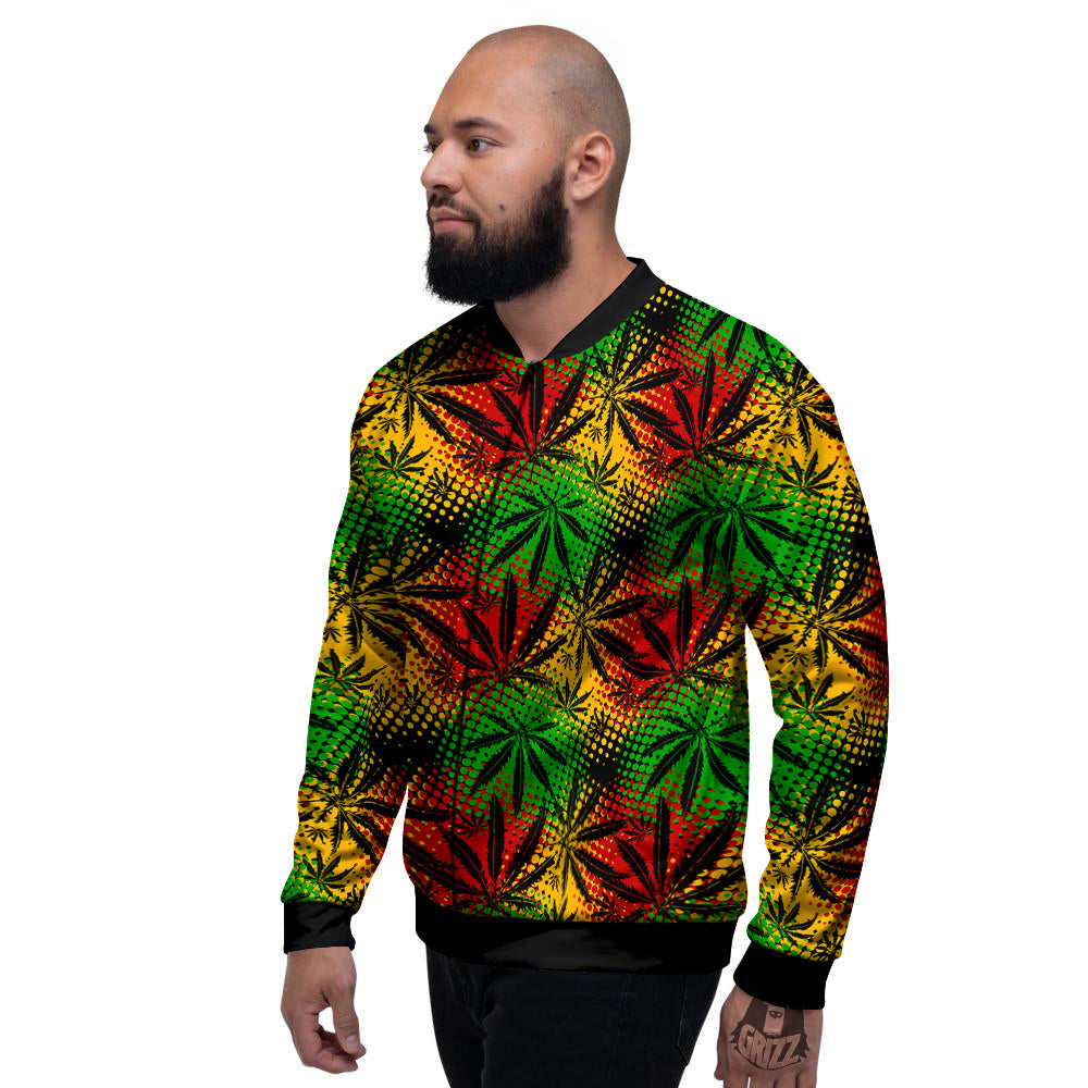 Reggae Abstract Print Pattern Men's Bomber Jacket-grizzshop