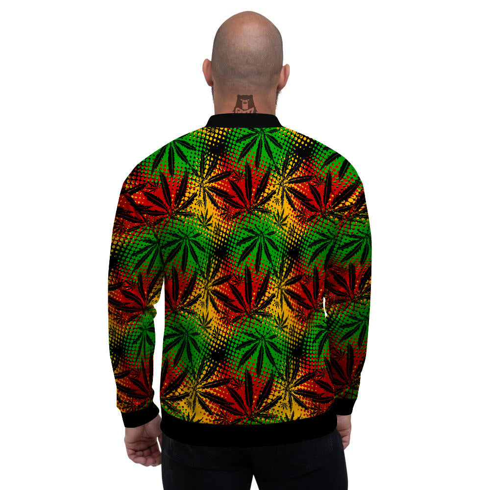 Reggae Abstract Print Pattern Men's Bomber Jacket-grizzshop