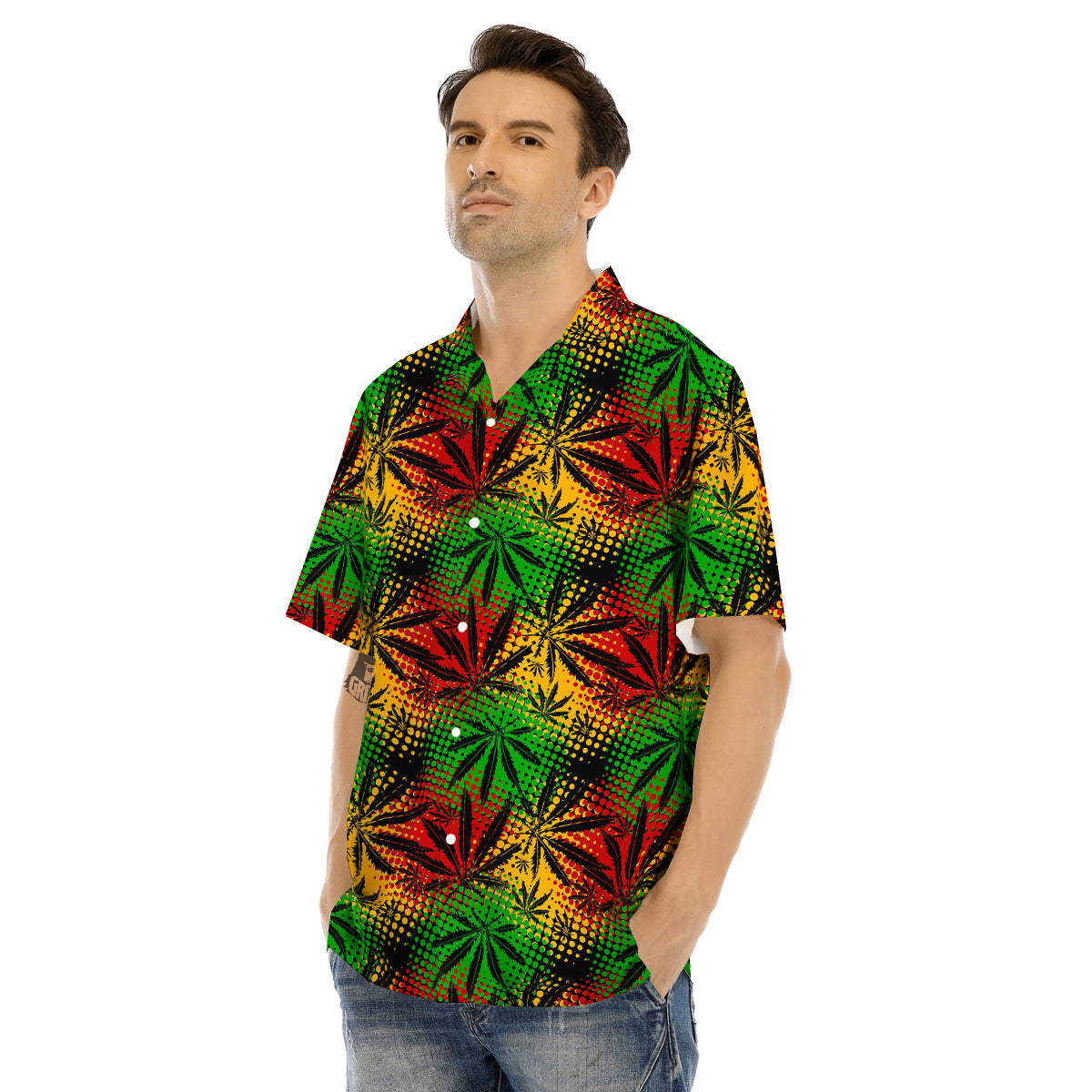 Reggae Abstract Print Pattern Men's Hawaiian Shirt-grizzshop