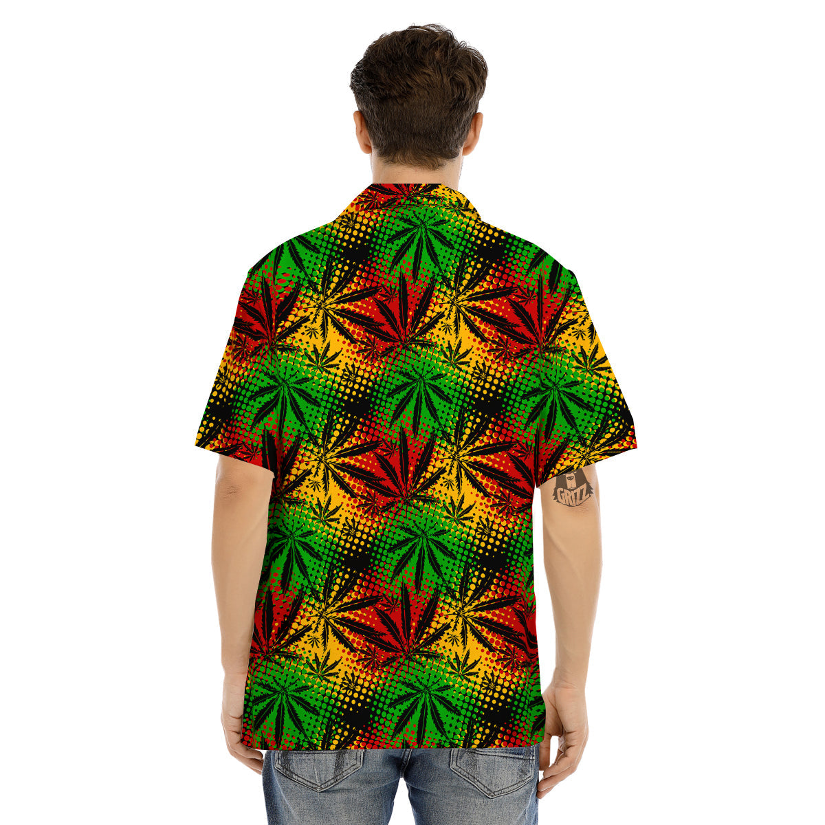 Reggae Abstract Print Pattern Men's Hawaiian Shirt-grizzshop