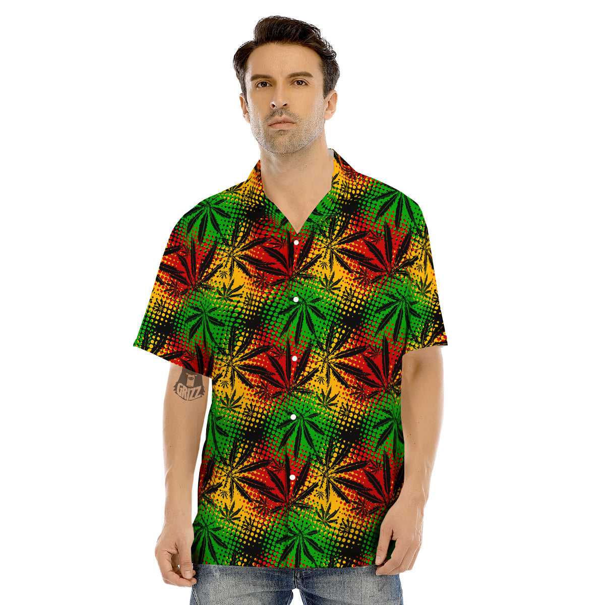 Reggae Abstract Print Pattern Men's Hawaiian Shirt-grizzshop