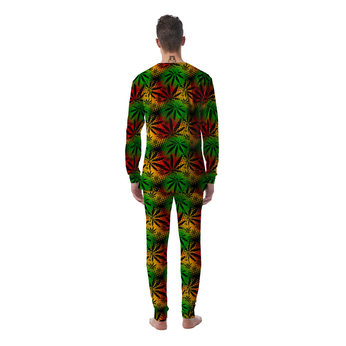 Reggae Abstract Print Pattern Men's Pajamas-grizzshop