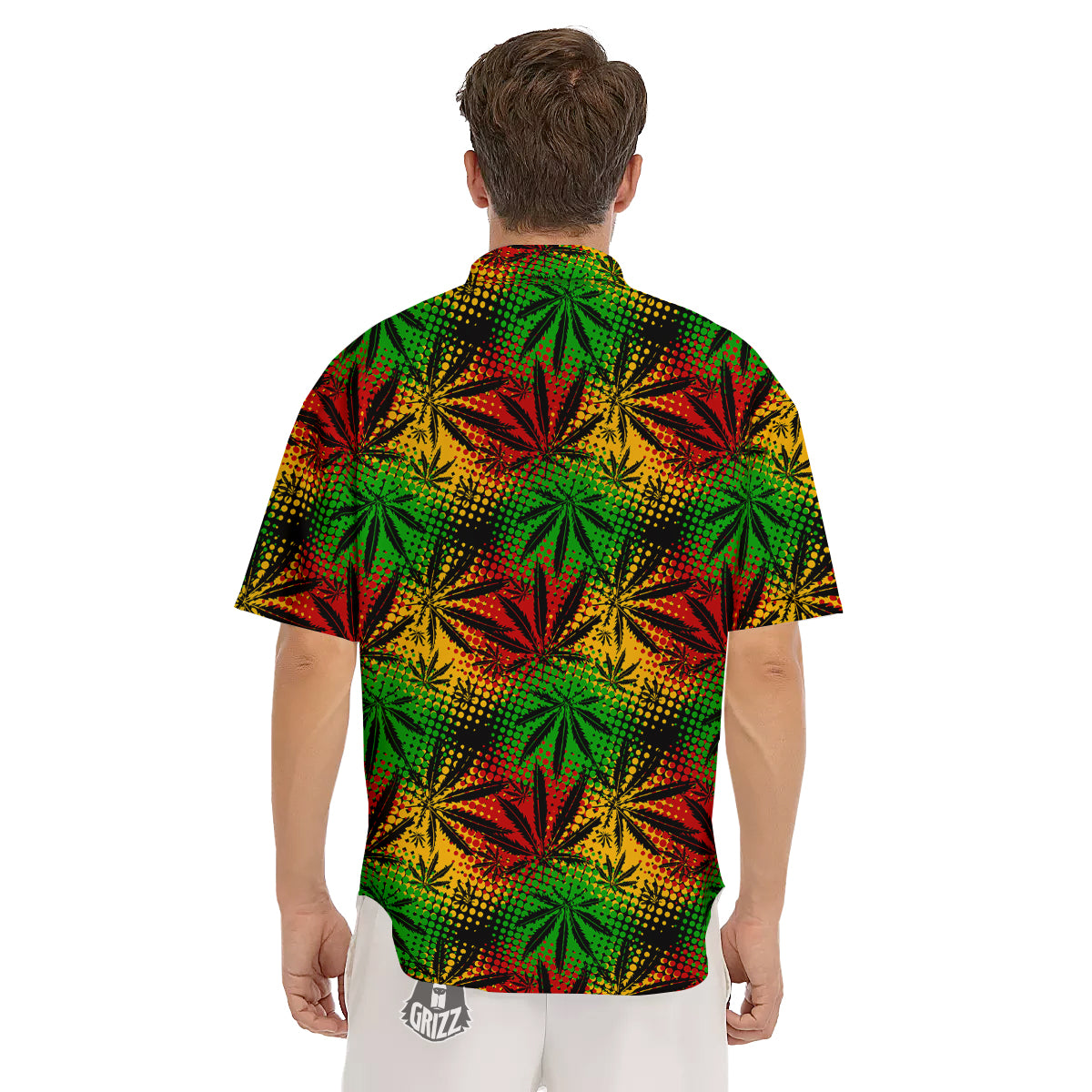 Reggae Abstract Print Pattern Men's Short Sleeve Shirts-grizzshop