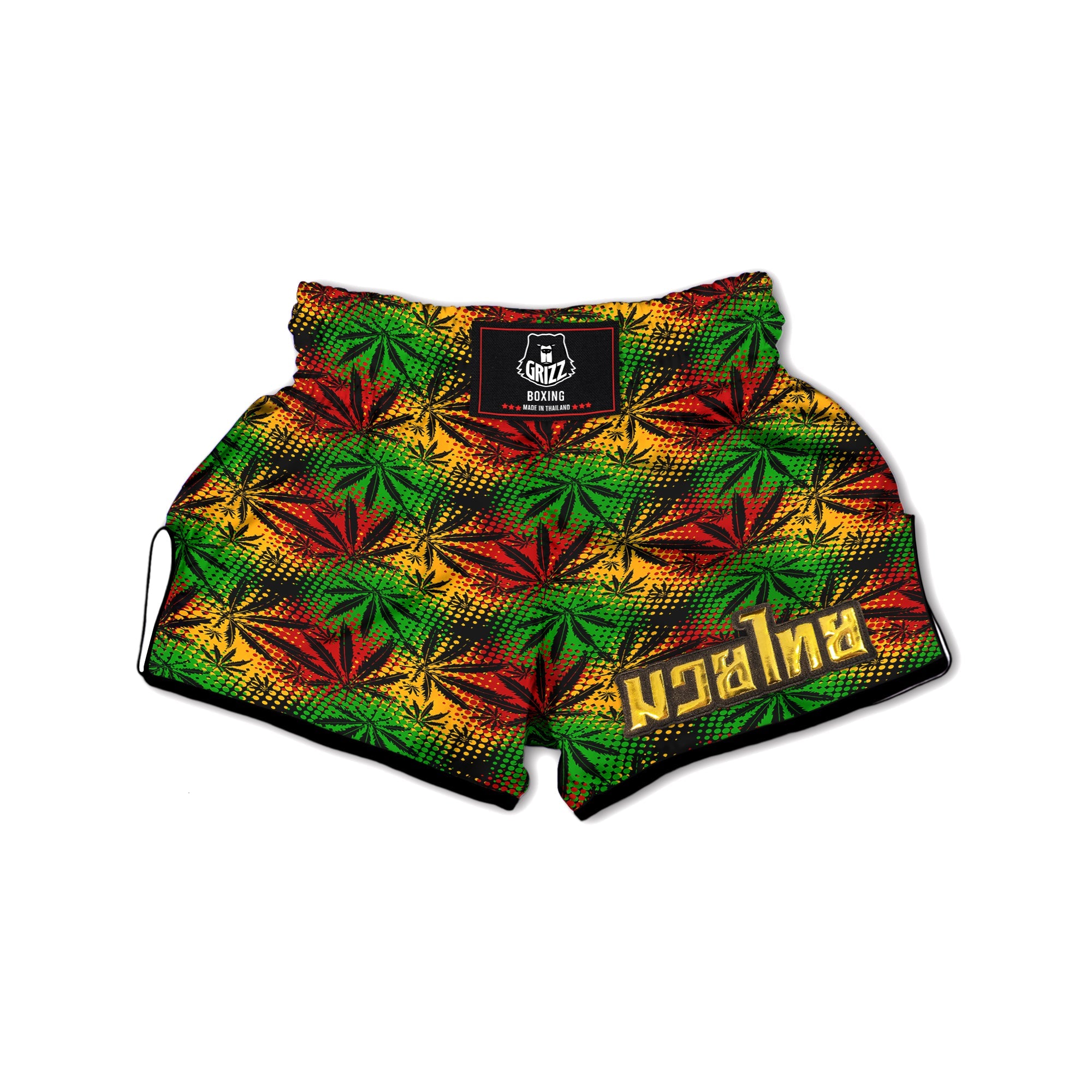 Reggae Abstract Print Pattern Muay Thai Boxing Shorts-grizzshop