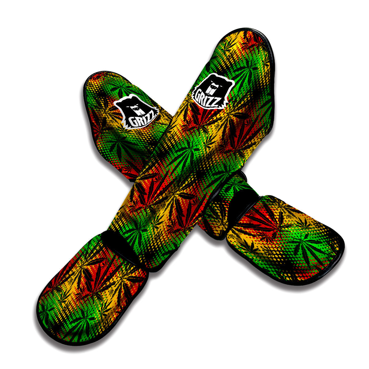 Reggae Abstract Print Pattern Muay Thai Shin Guards-grizzshop