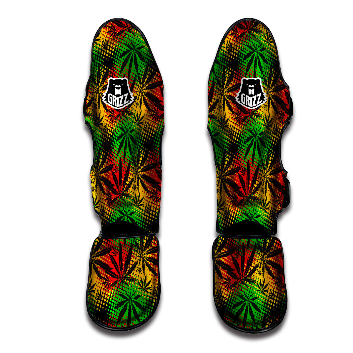 Reggae Abstract Print Pattern Muay Thai Shin Guards-grizzshop