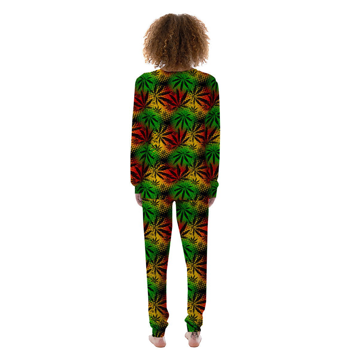 Reggae Abstract Print Pattern Women's Pajamas-grizzshop