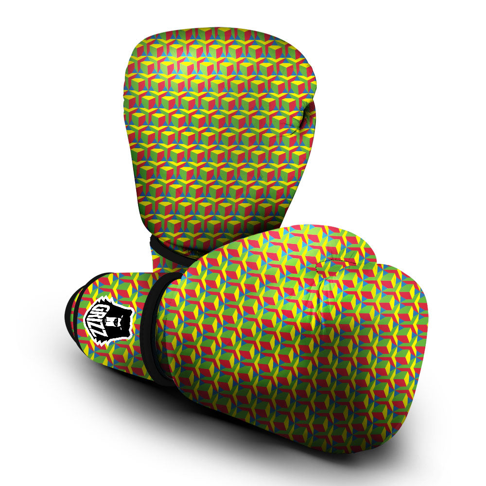 Reggae Geometric Print Pattern Boxing Gloves-grizzshop