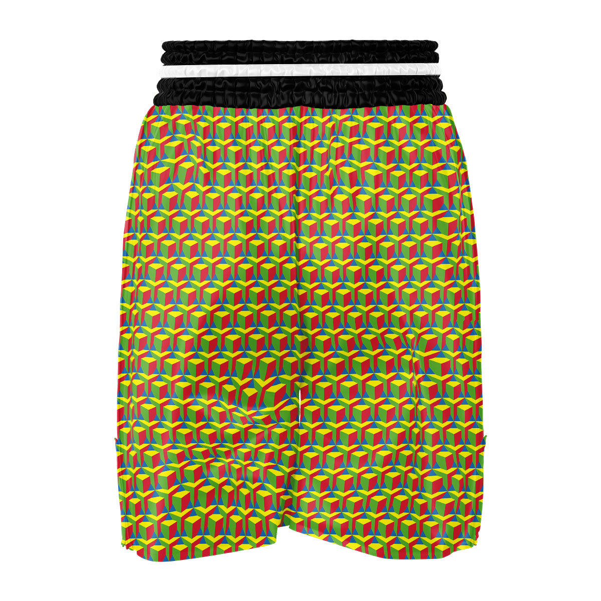 Reggae Geometric Print Pattern Boxing Shorts-grizzshop