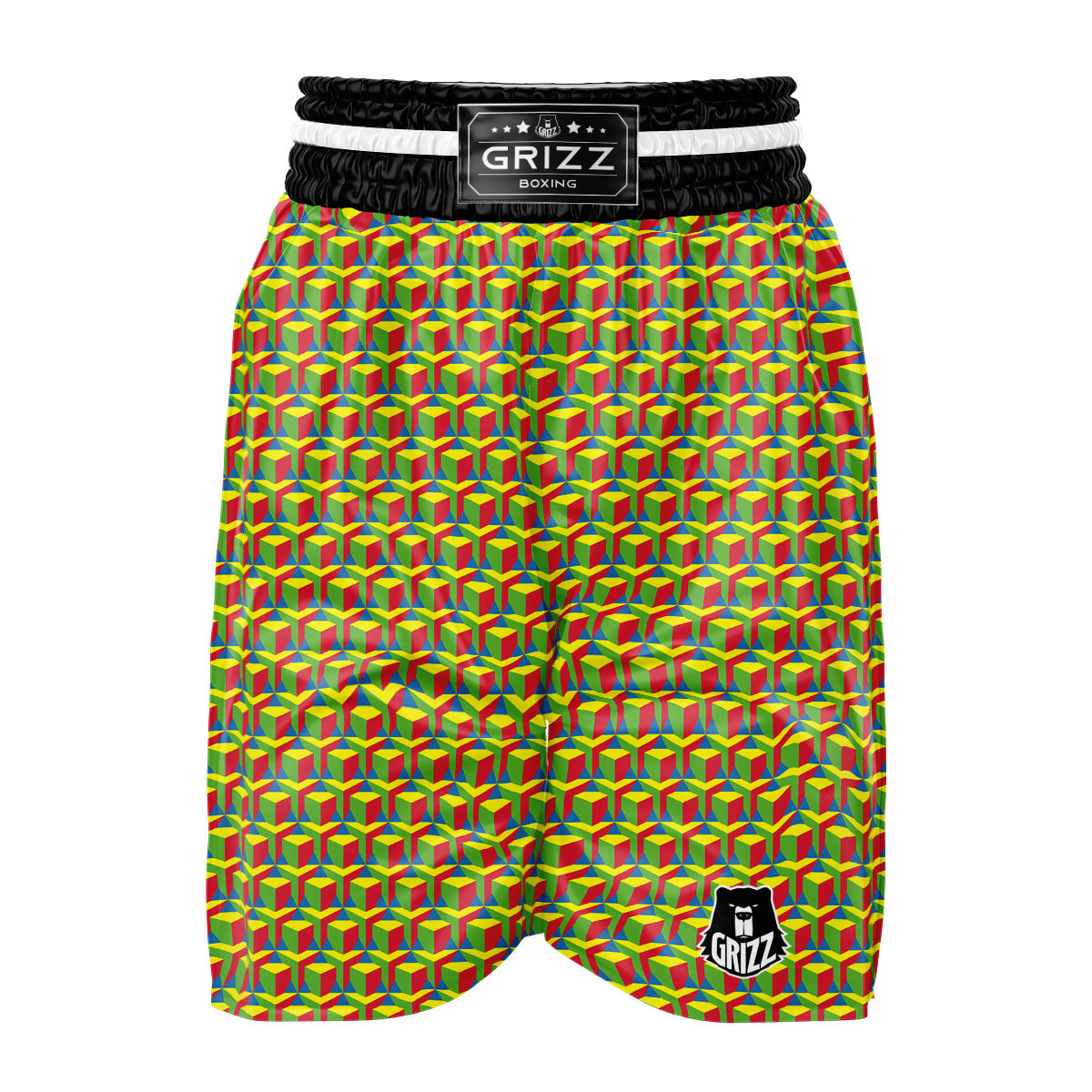 Reggae Geometric Print Pattern Boxing Shorts-grizzshop