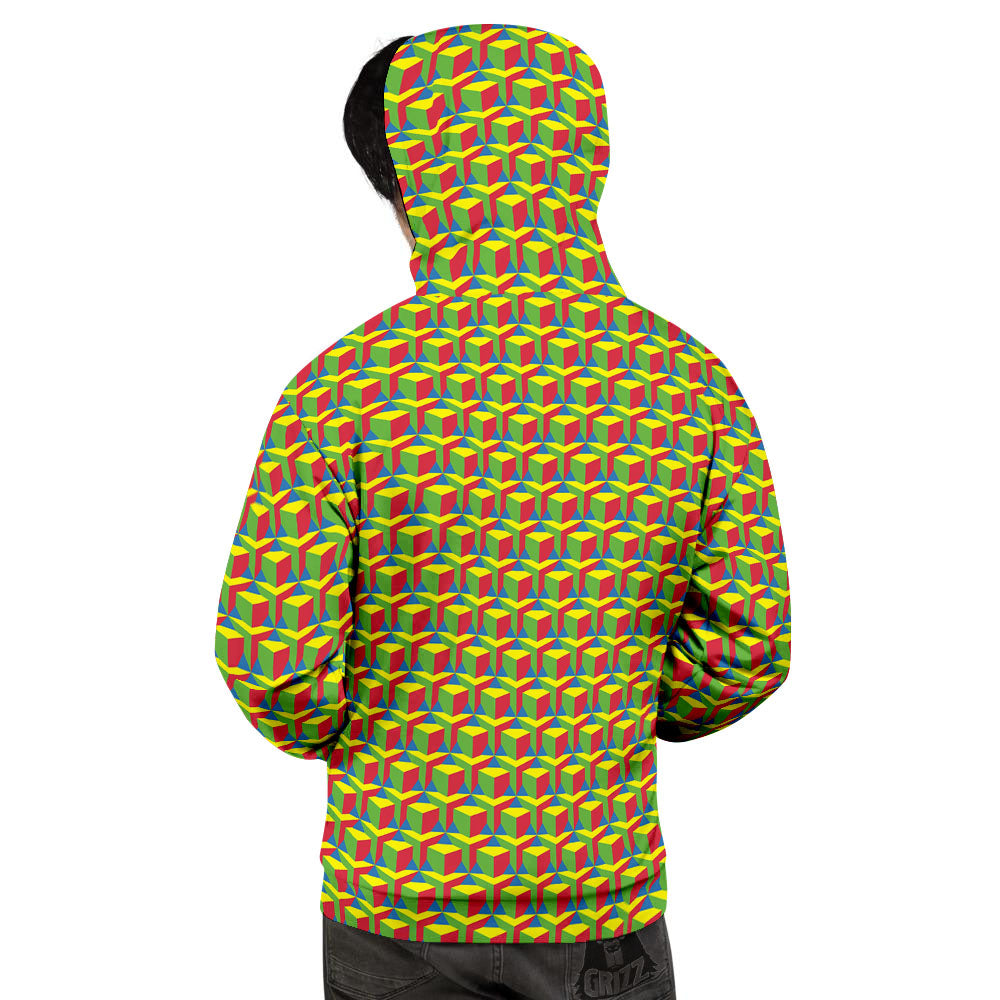 Reggae Geometric Print Pattern Men's Hoodie-grizzshop