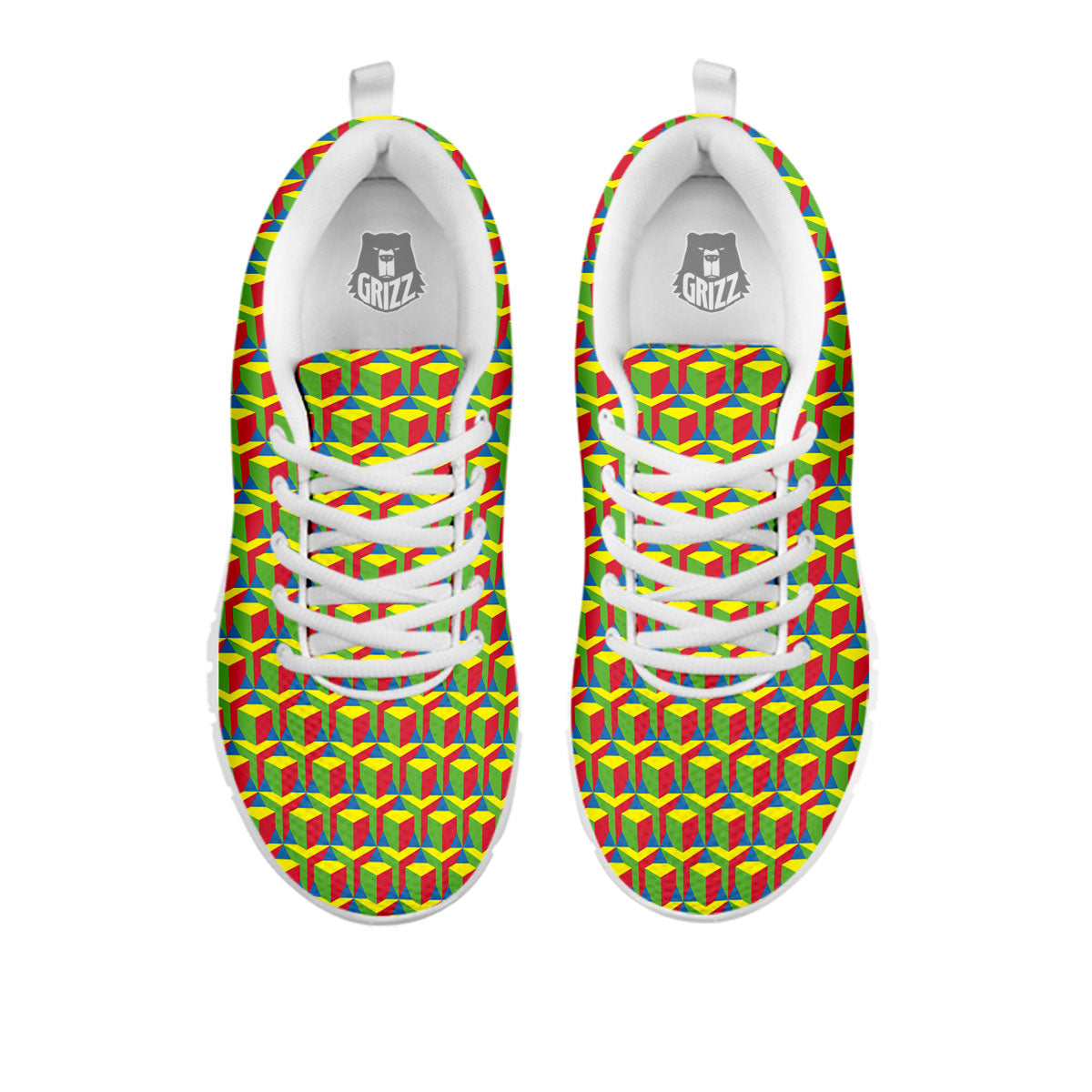 Reggae Geometric Print Pattern White Sneaker-grizzshop
