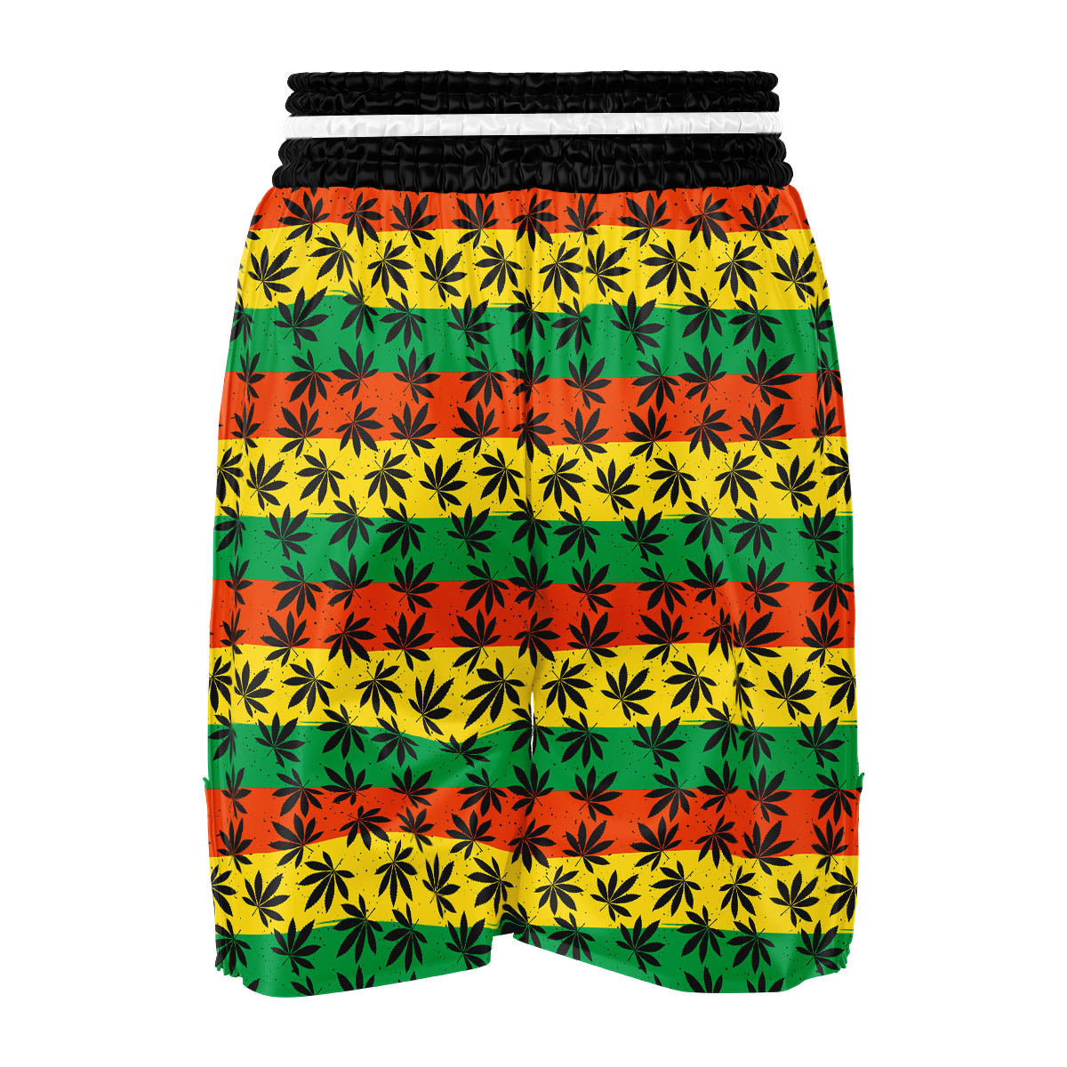Reggae Hemp Leaves Classic Print Pattern Boxing Shorts-grizzshop
