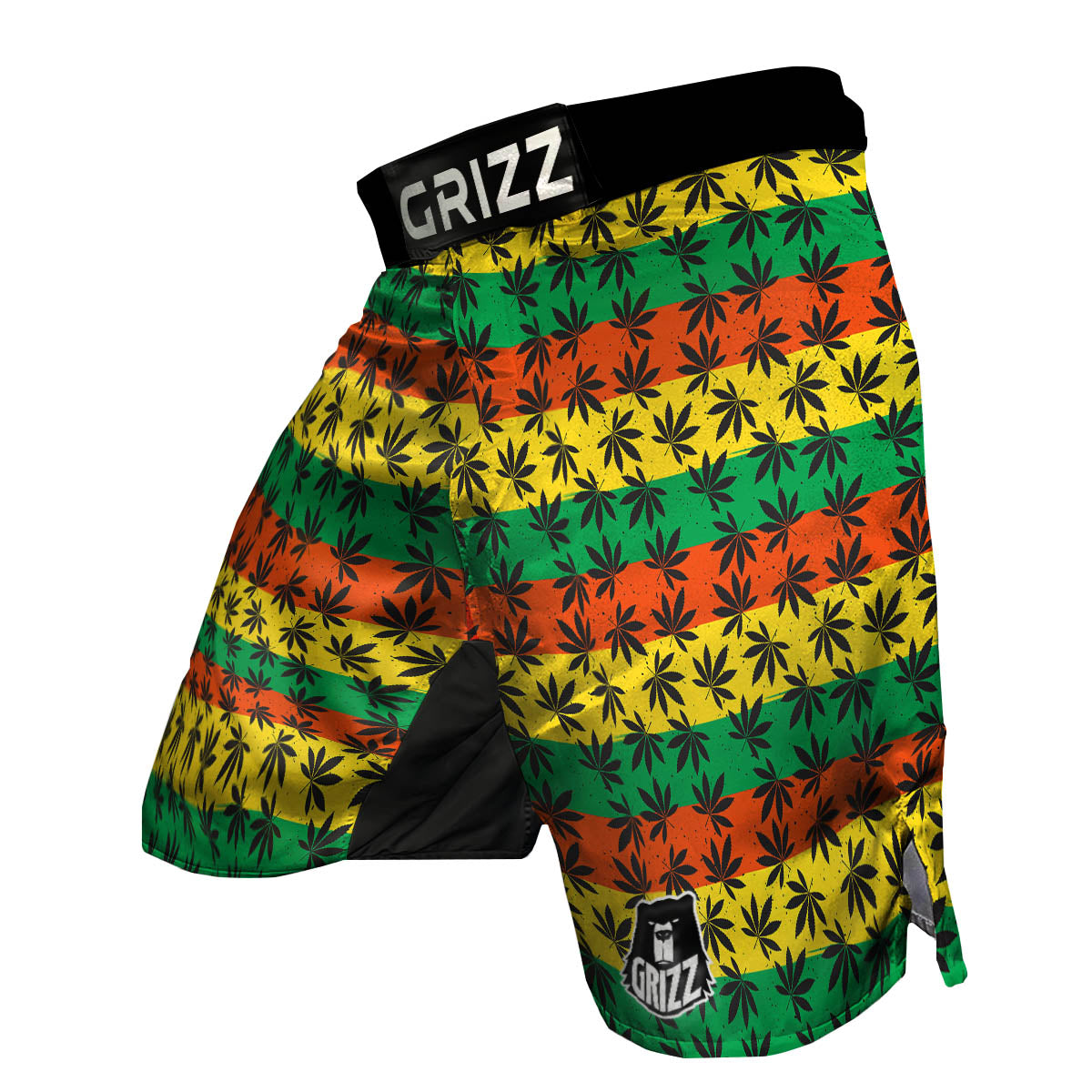 Reggae Hemp Leaves Classic Print Pattern MMA Shorts-grizzshop