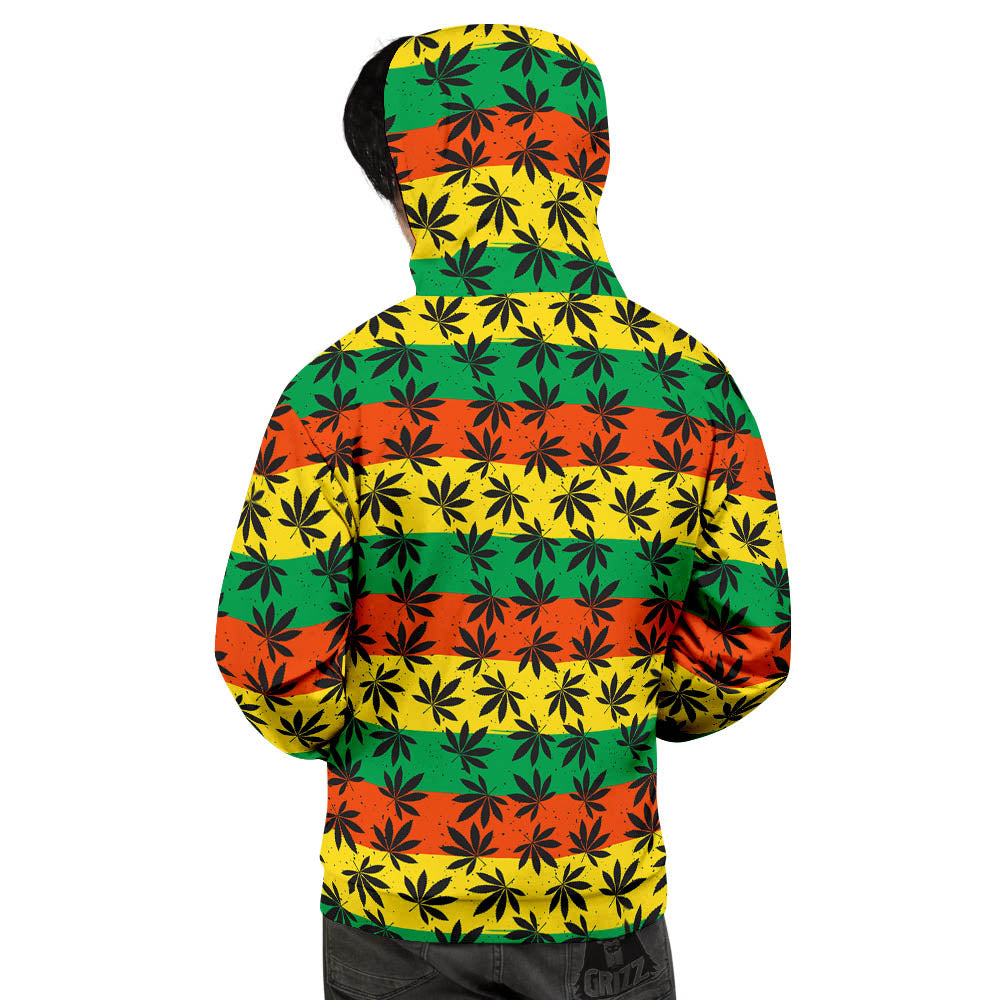 Reggae Hemp Leaves Classic Print Pattern Men's Hoodie-grizzshop