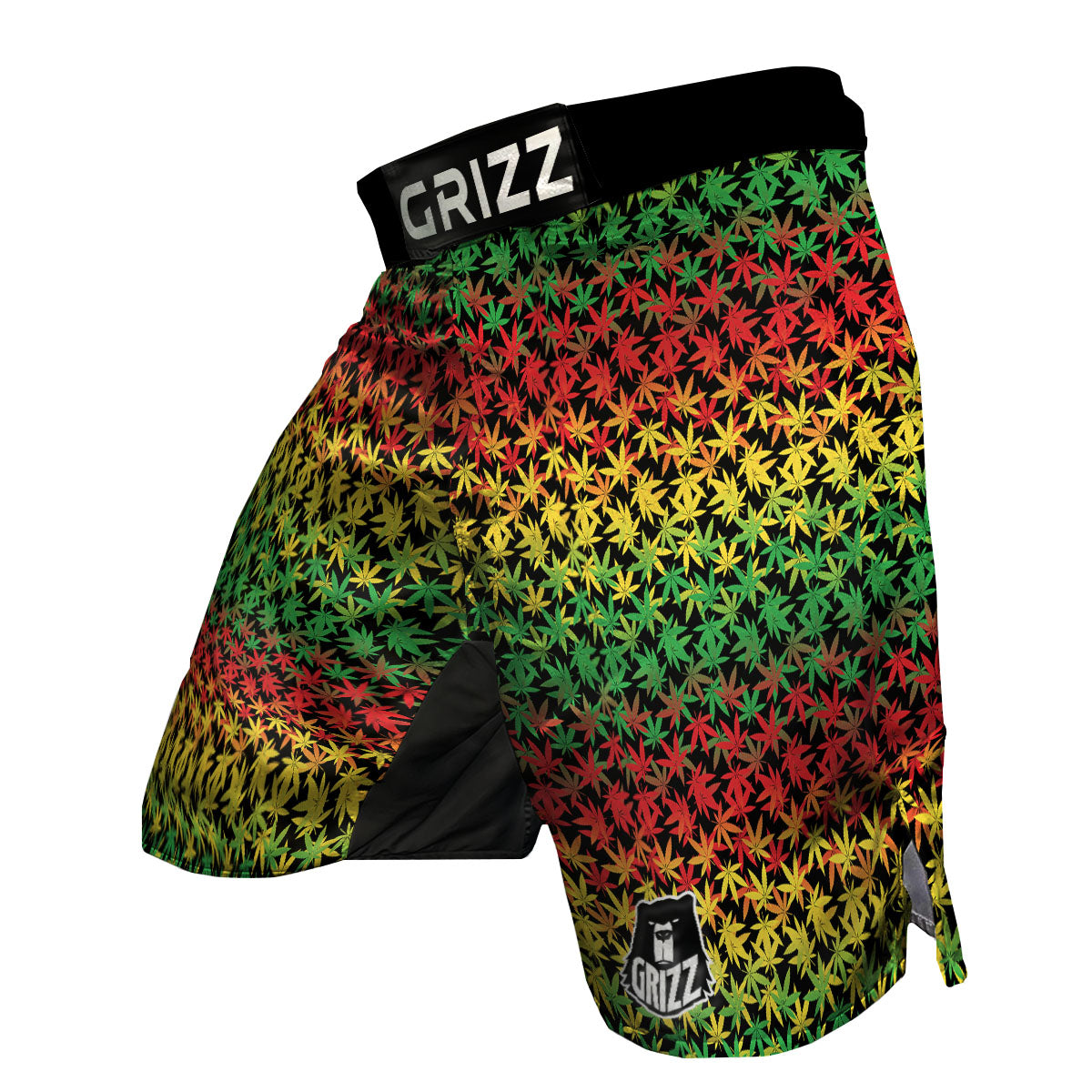 Reggae Hemp Leaves Print Pattern MMA Shorts-grizzshop