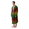 Reggae Hemp Leaves Print Pattern Men's Robe-grizzshop