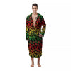 Reggae Hemp Leaves Print Pattern Men's Robe-grizzshop