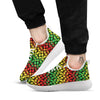 Reggae Hemp Leaves Print Pattern White Athletic Shoes-grizzshop