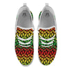 Reggae Hemp Leaves Print Pattern White Athletic Shoes-grizzshop