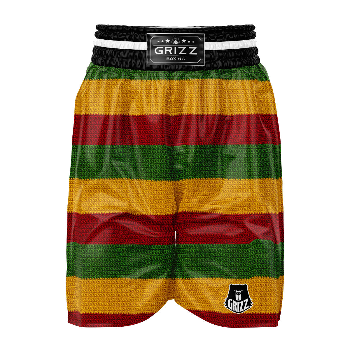 Reggae Knitted Print Pattern Boxing Shorts-grizzshop