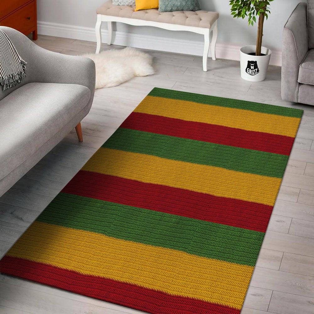 Reggae Knitted Print Pattern Floor Mat-grizzshop