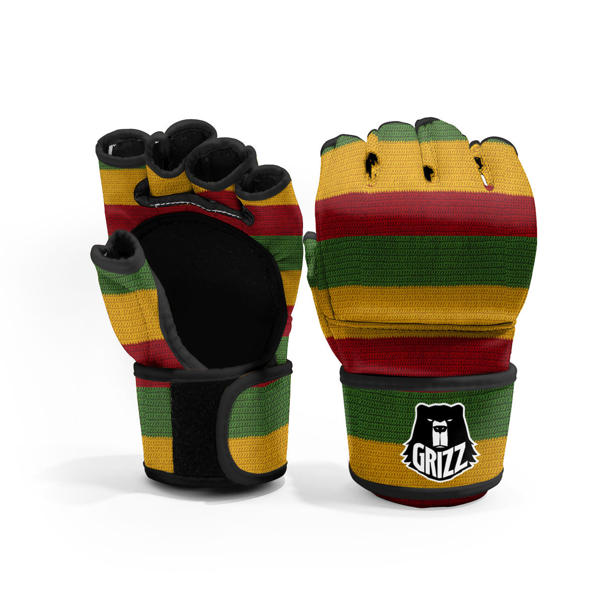 Reggae Knitted Print Pattern MMA Gloves-grizzshop
