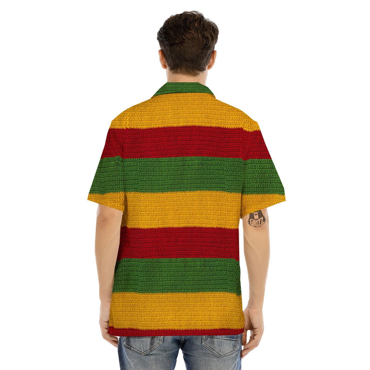 Reggae Knitted Print Pattern Men's Hawaiian Shirt-grizzshop