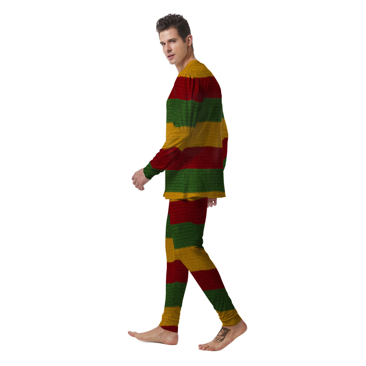 Reggae Knitted Print Pattern Men's Pajamas-grizzshop