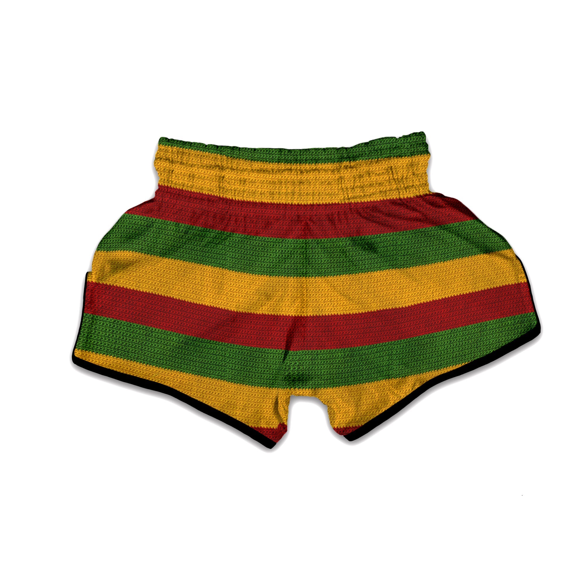 Reggae Knitted Print Pattern Muay Thai Boxing Shorts-grizzshop