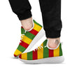 Reggae Knitted Print Pattern White Athletic Shoes-grizzshop