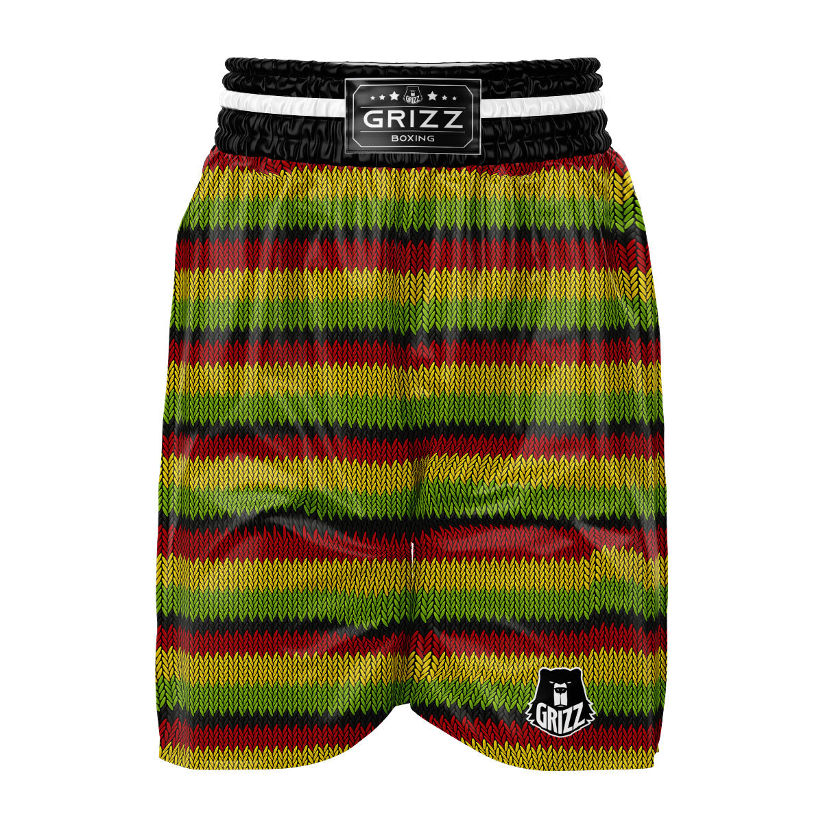 Reggae Knitted Style Print Pattern Boxing Shorts-grizzshop