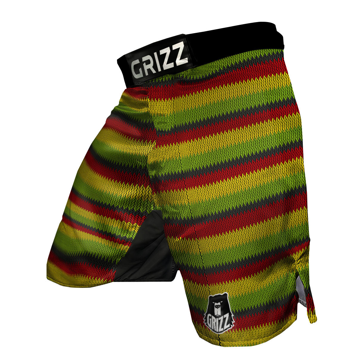 Reggae Knitted Style Print Pattern MMA Shorts-grizzshop