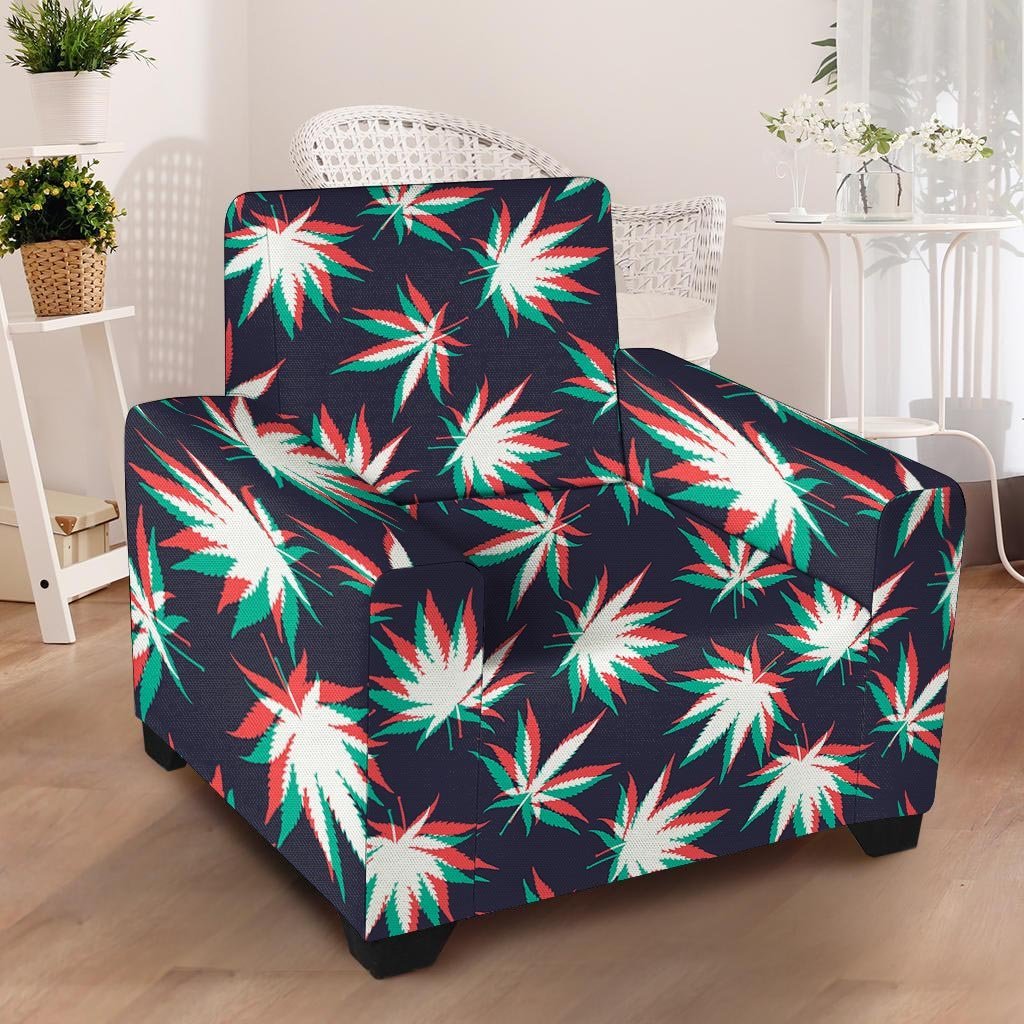 Reggae Leaf Psychedelic Armchair Cover-grizzshop