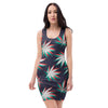 Reggae Leaf Psychedelic Bodycon Dress-grizzshop