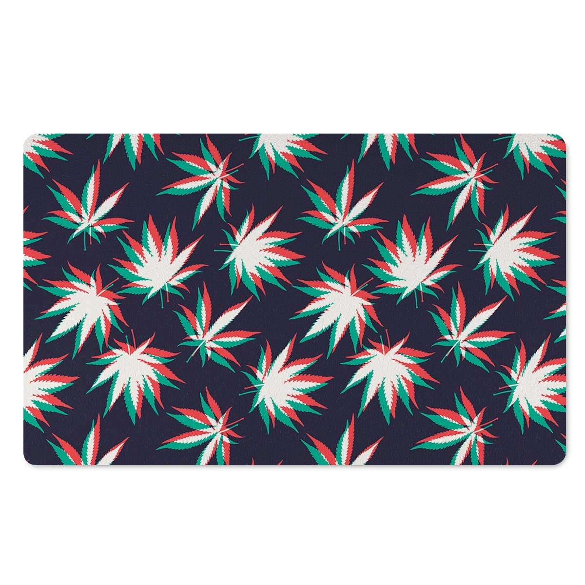 Reggae Leaf Psychedelic Door Mat-grizzshop