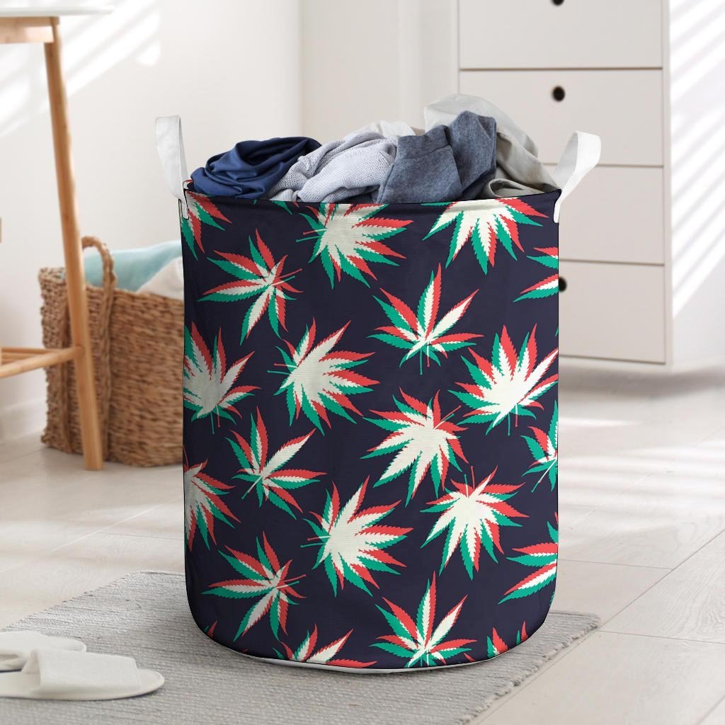 Reggae Leaf Psychedelic Laundry Basket-grizzshop