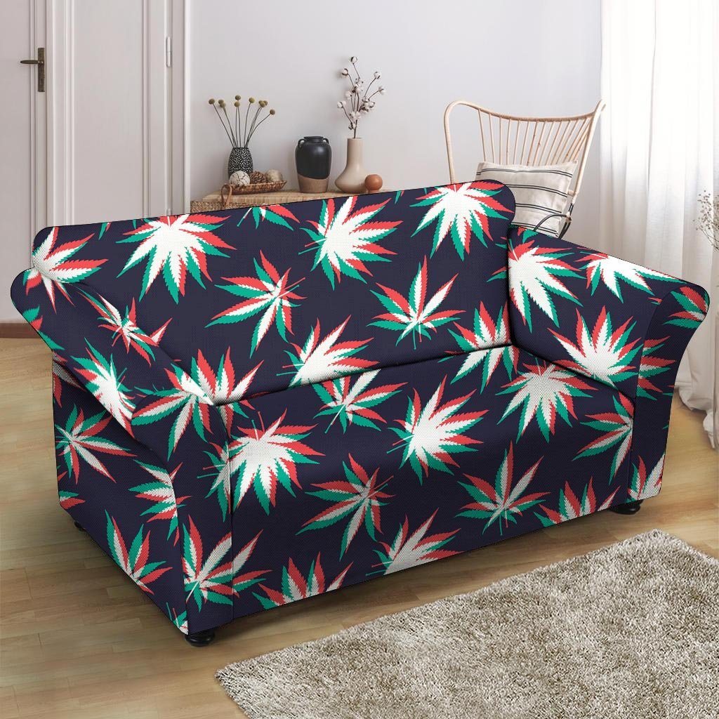 Reggae Leaf Psychedelic Loveseat Cover-grizzshop