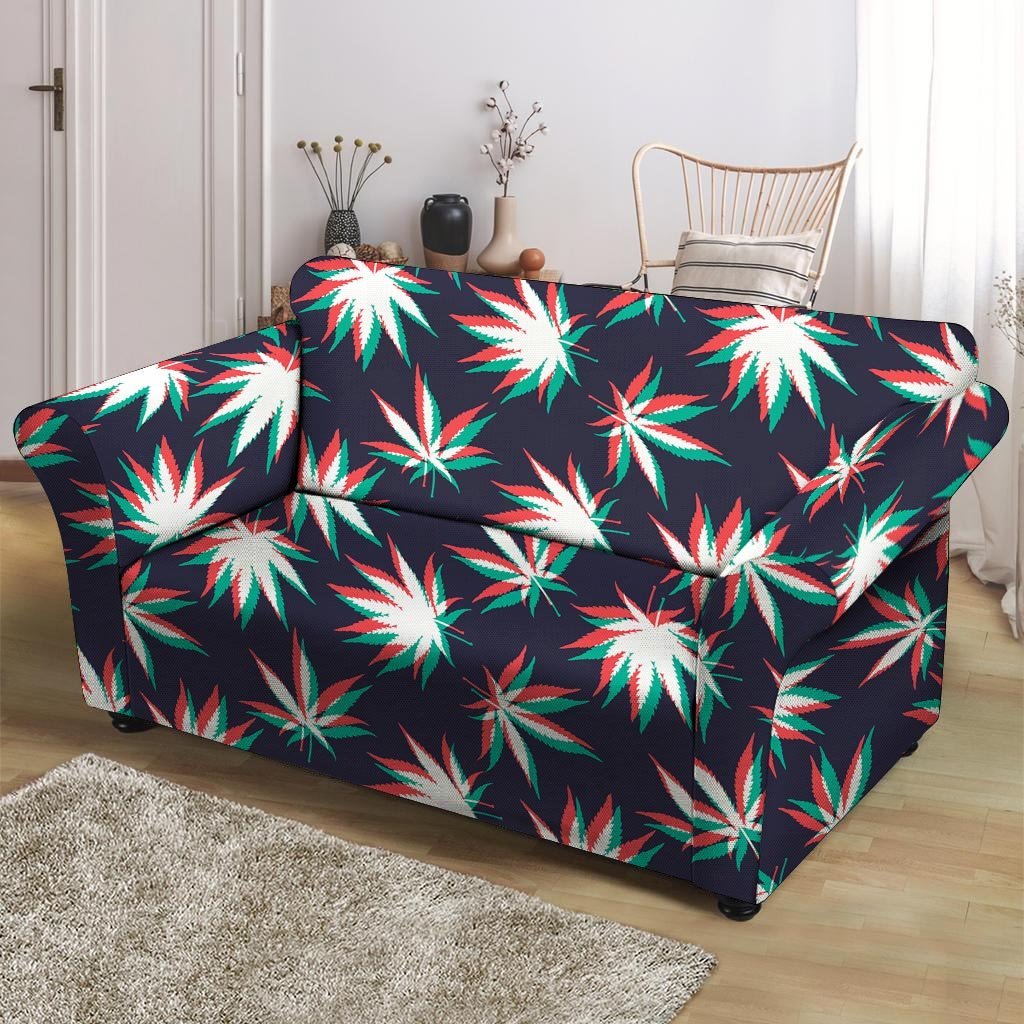 Reggae Leaf Psychedelic Loveseat Cover-grizzshop