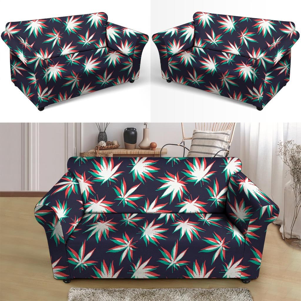 Reggae Leaf Psychedelic Loveseat Cover-grizzshop