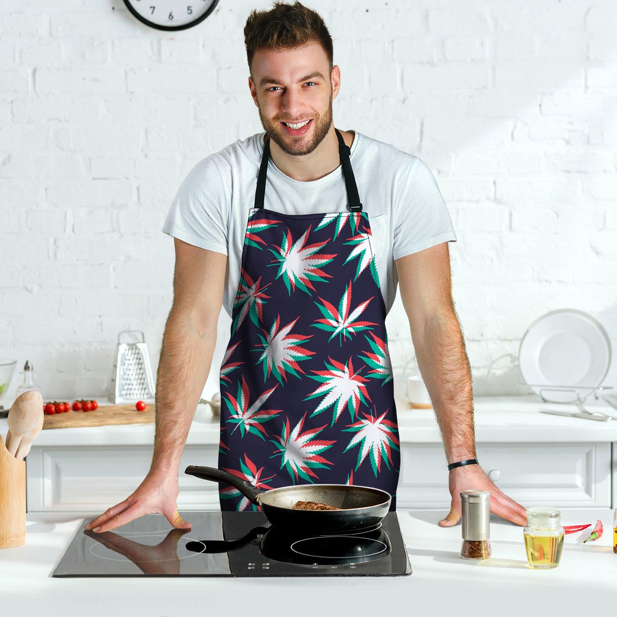 Reggae Leaf Psychedelic Men's Apron-grizzshop