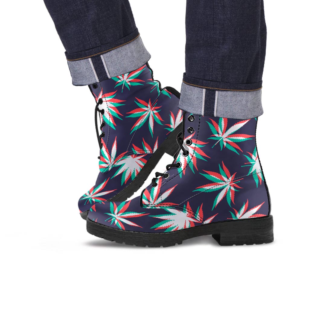 Reggae Leaf Psychedelic Men's Boots-grizzshop