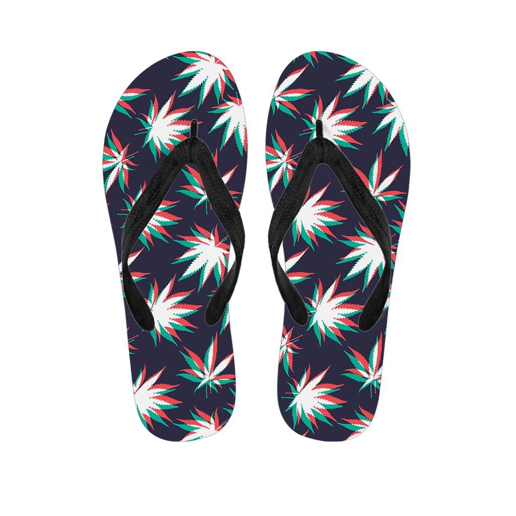 Reggae Leaf Psychedelic Men's Flip Flops-grizzshop