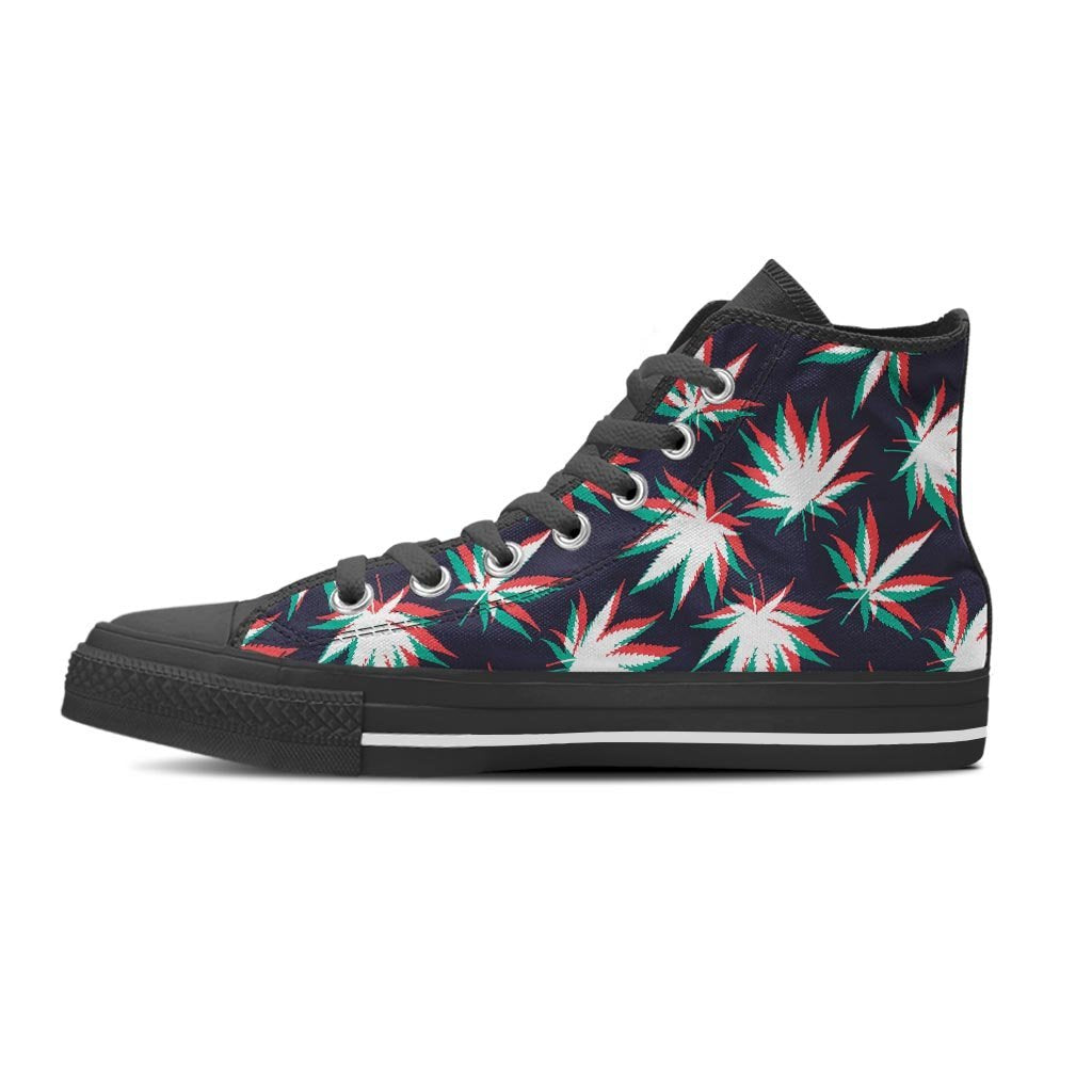 Reggae Leaf Psychedelic Men's High Top Shoes-grizzshop