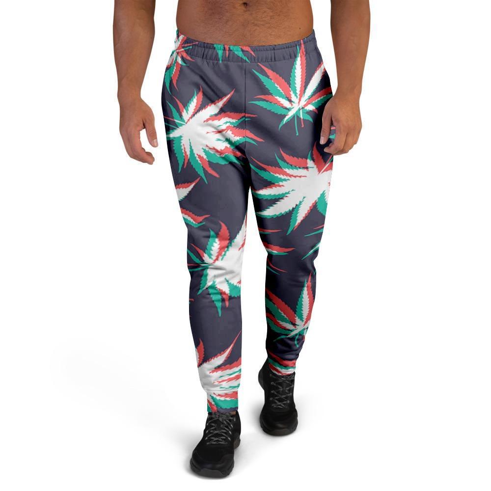 Reggae Leaf Psychedelic Men's Joggers-grizzshop