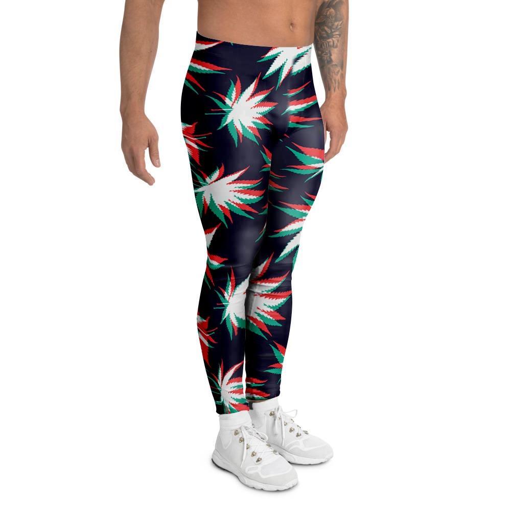 Reggae Leaf Psychedelic Men's Leggings-grizzshop