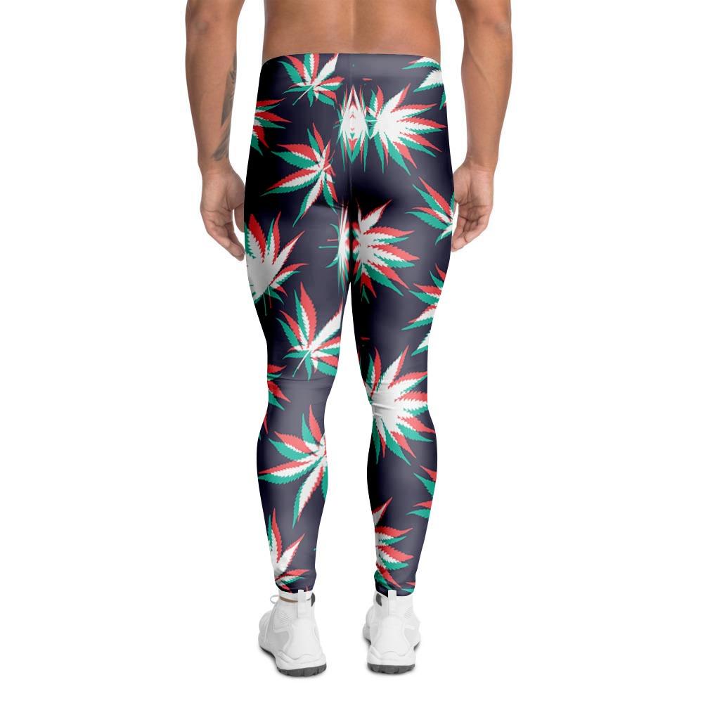 Reggae Leaf Psychedelic Men's Leggings-grizzshop