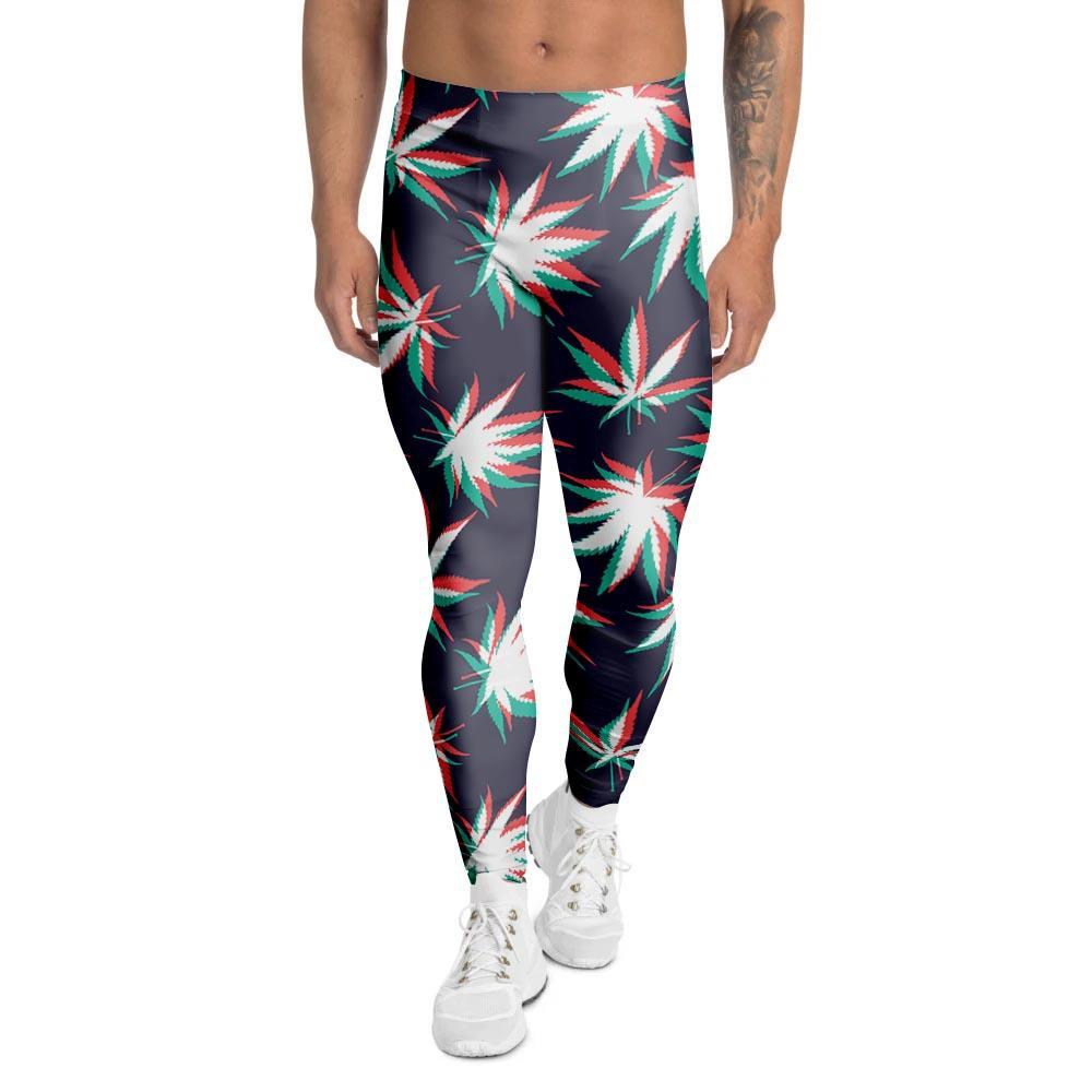 Reggae Leaf Psychedelic Men's Leggings-grizzshop