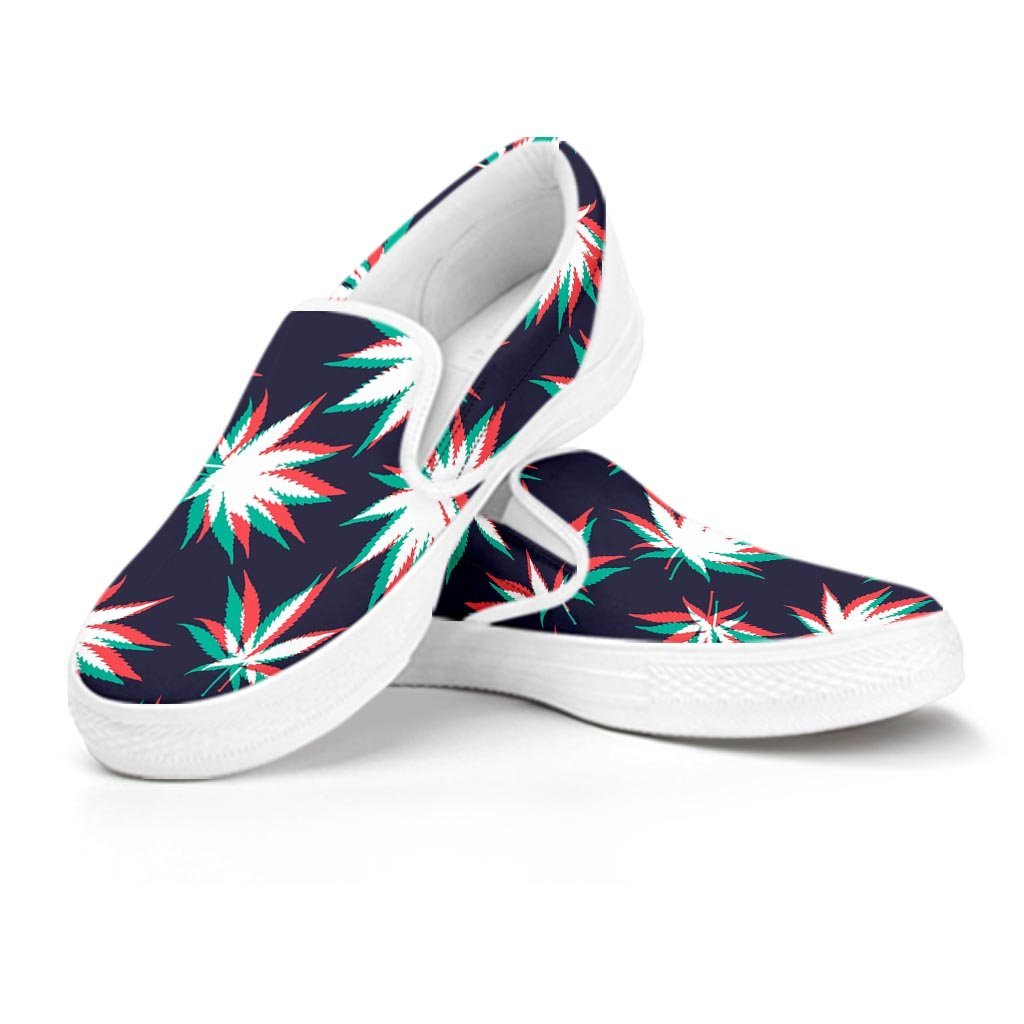 Reggae Leaf Psychedelic Men's Slip On Sneakers-grizzshop