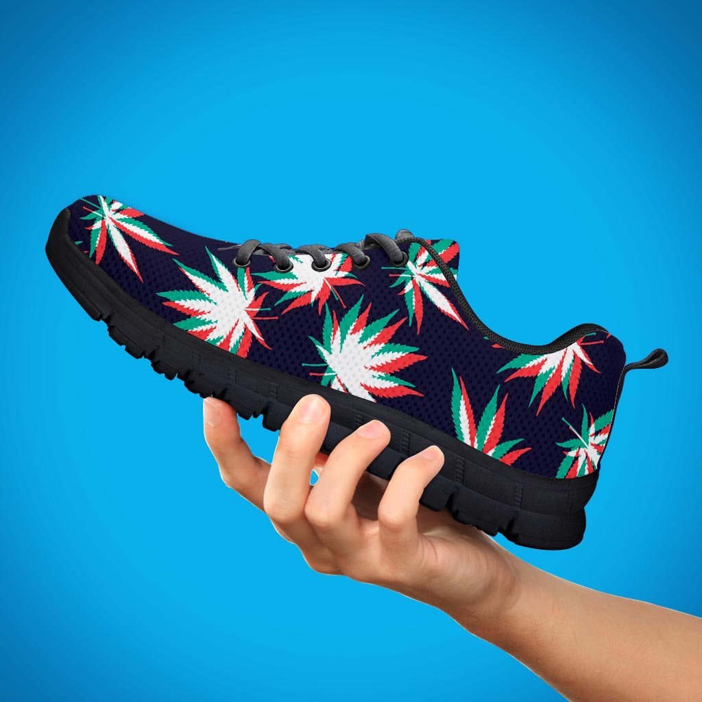 Reggae Leaf Psychedelic Men's Sneakers-grizzshop